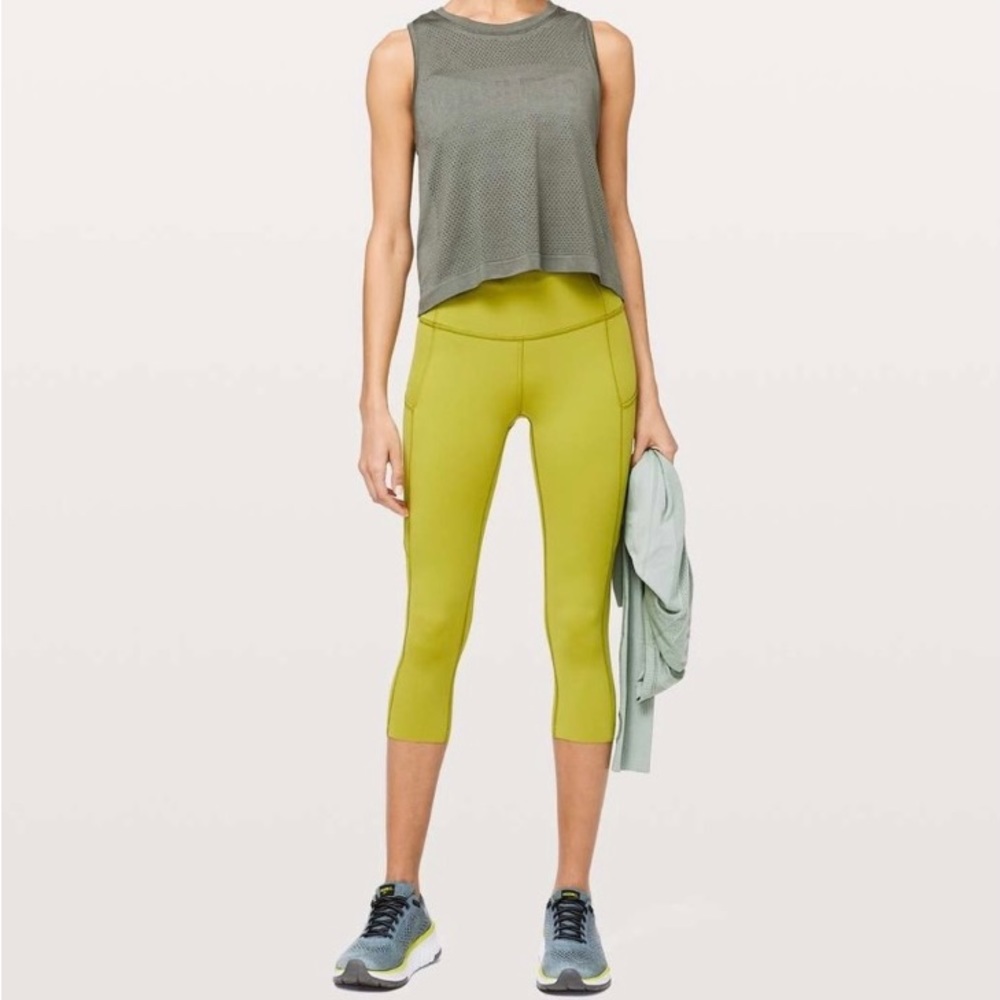 Lululemon Lime Green fast n free legging size 8